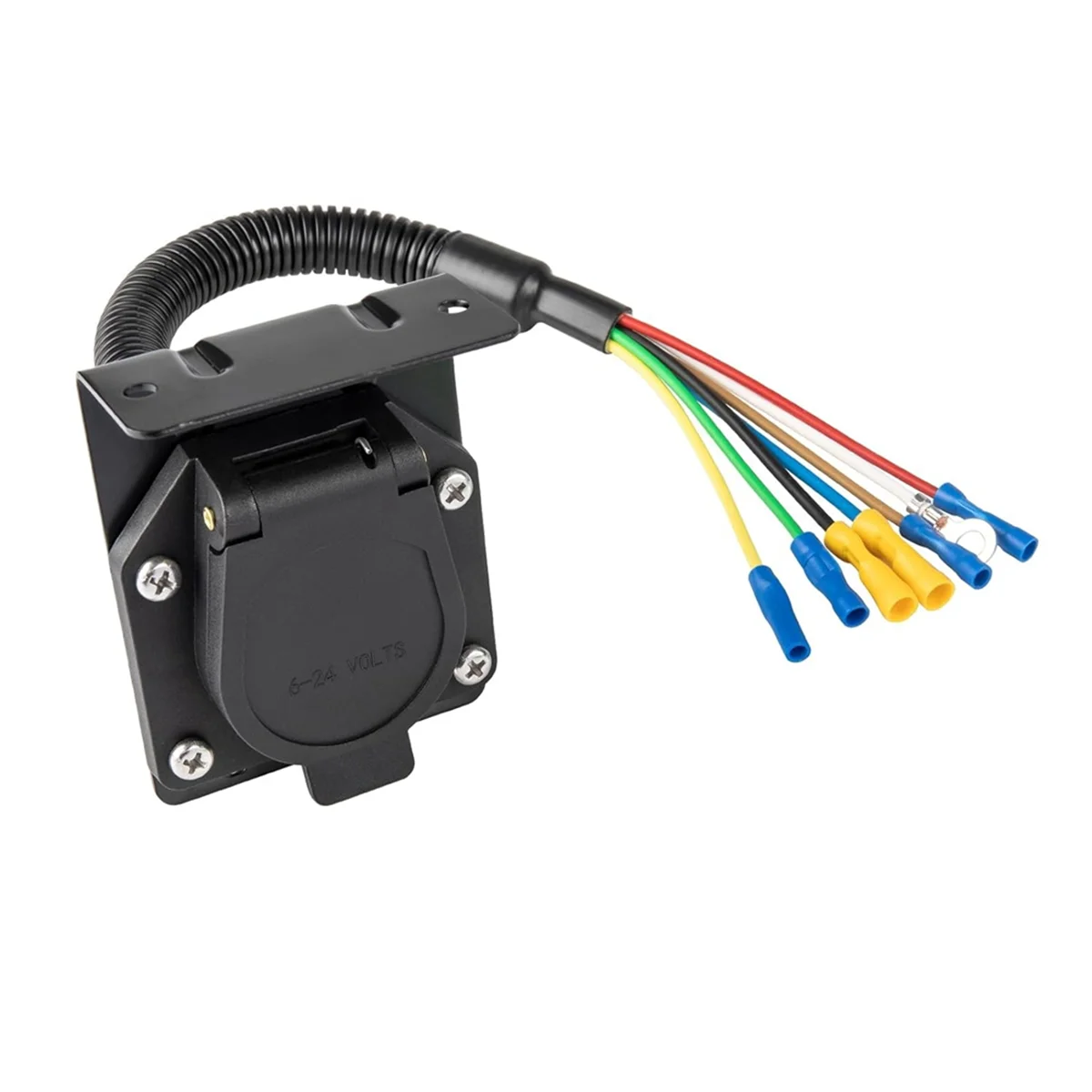 #206E 7 Way RV Trailer Light Connector Socket (Photo Color)