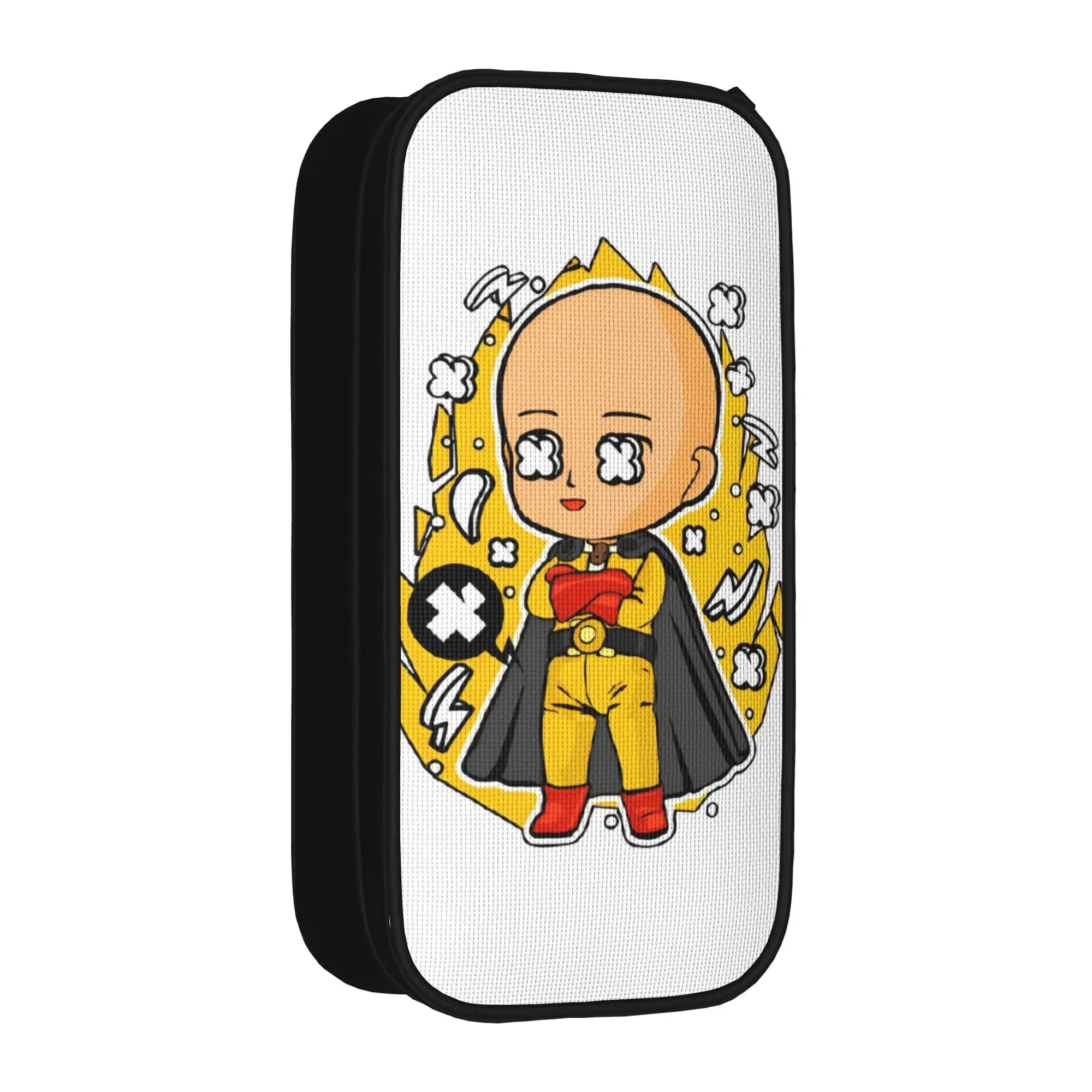 Saitama Chibi   One-Punchs-Man Hero  Pencil Cases New  Bags for Student Big Capacity School Supplies Gift Pencilcases