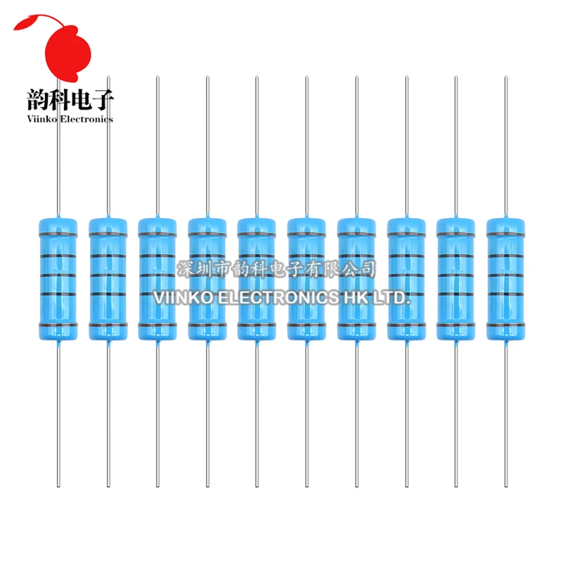 Resistor do filme do metal, 0.1R-10M, 0.47R, 100R, 220R, 330R, 1R, 2R, 1K, 1.5K, 2.2K, 3.3K, 3.9K, 4.7K, 10K, 22K, 47K, 100K, 470K, 5W, 10 ohm do ohm dos PCes 1m