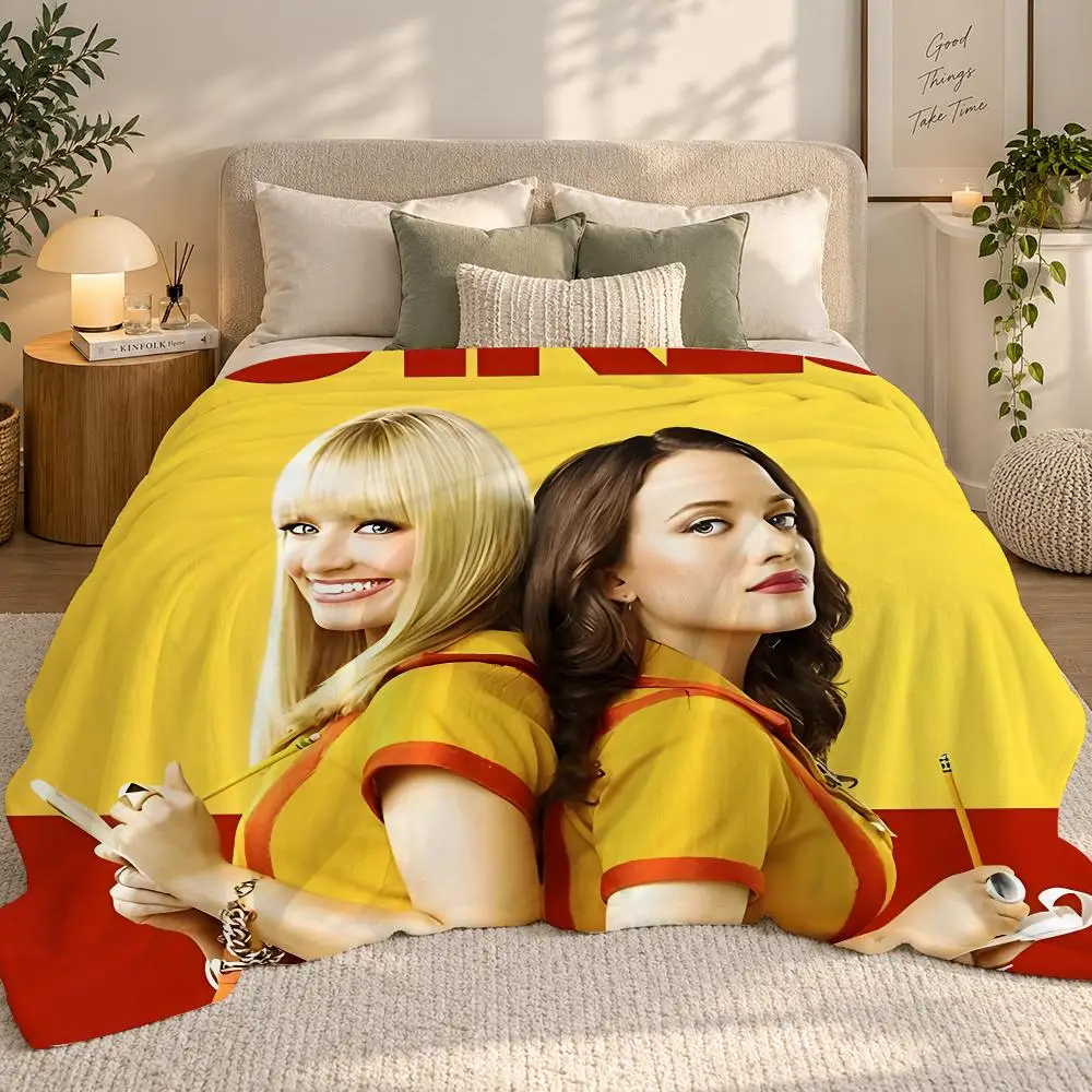 Popular American TV Series 2 Broke Girls Throw 240g flannel blanket, suitable for sofas, beds, offices, exquisite gift blankets