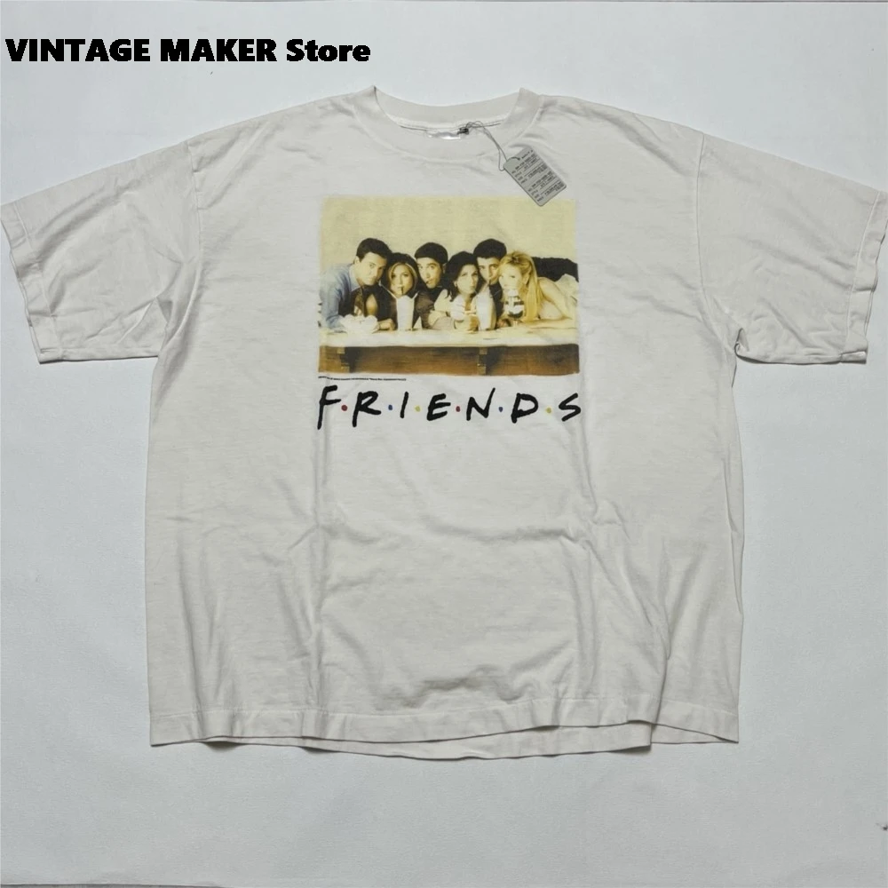 

Top quality Saint FRIENDS Collab Printed T-Shirt Men Women Vintage Washed Oversize Summer Tee