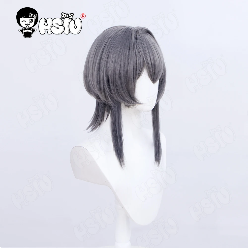 Asanagi Yori Cosplay Wig, Peruca Sintética Resistente ao Calor, Anime Whispering You a Love Song, HSIU 50cm, Cabelo comprido cinza fumado