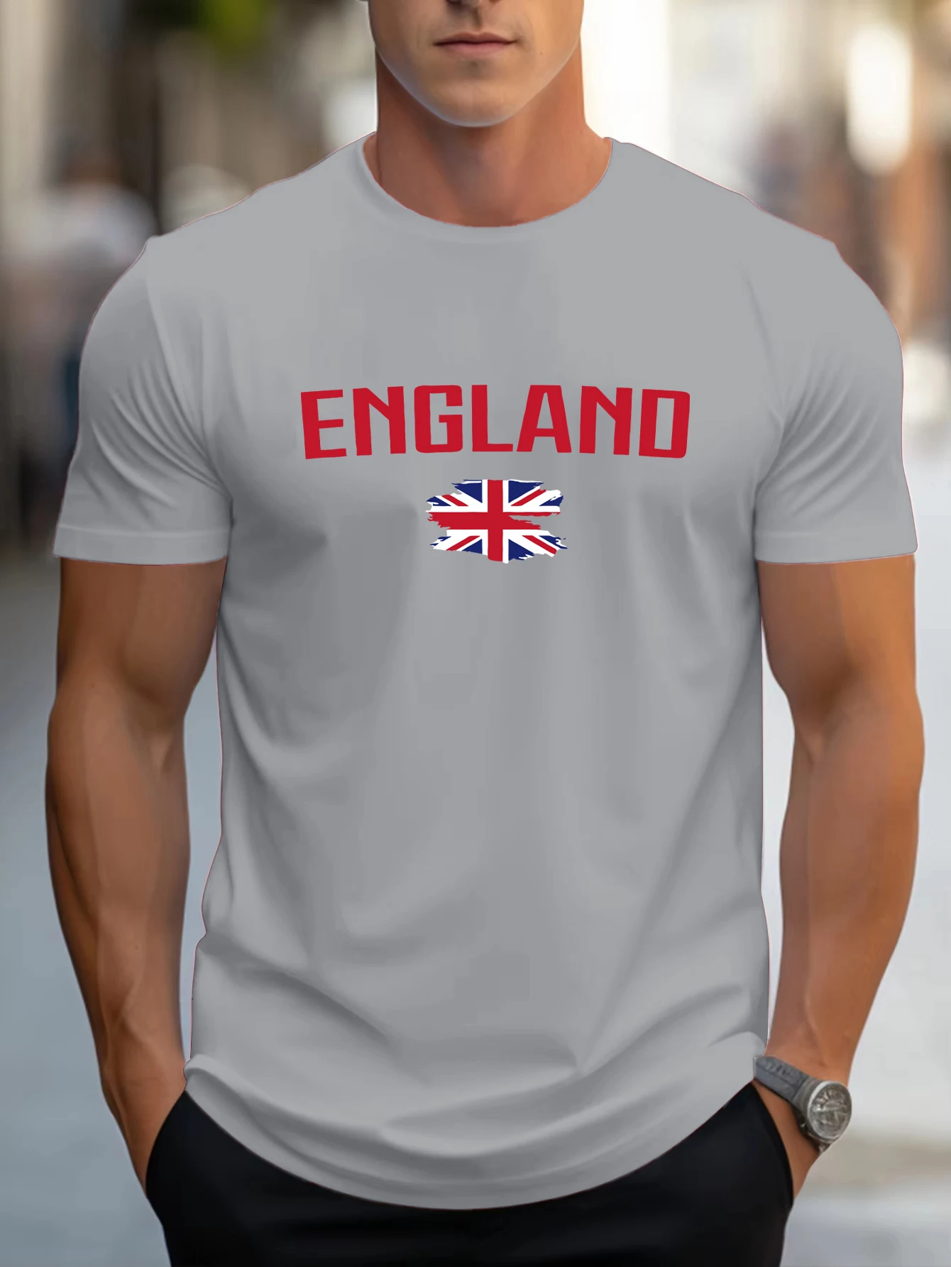 

England Flag Simple Printing Mens T Shirt Summer Oversized T-Shirts Cotton All-Match Streetwear Crewneck Comfortable Top