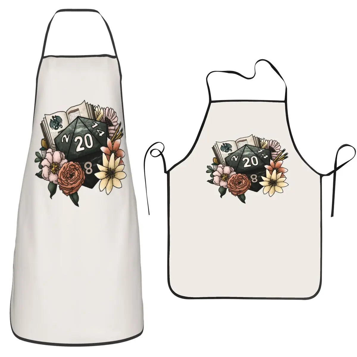 Dungeon Master D20 - Tabletop Gaming Dice Aprons Chef Cooking Tablier Sleeveless Bib Kitchen Cleaning Pinafore for Women Men