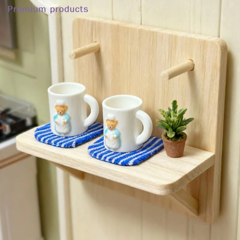 2 pezzi modello casa delle bambole decorazione della scena della casa bambole in miniatura casa delle bambole orso tazza tazze d'acqua accessori per la casa giochi di imitazione giocattoli