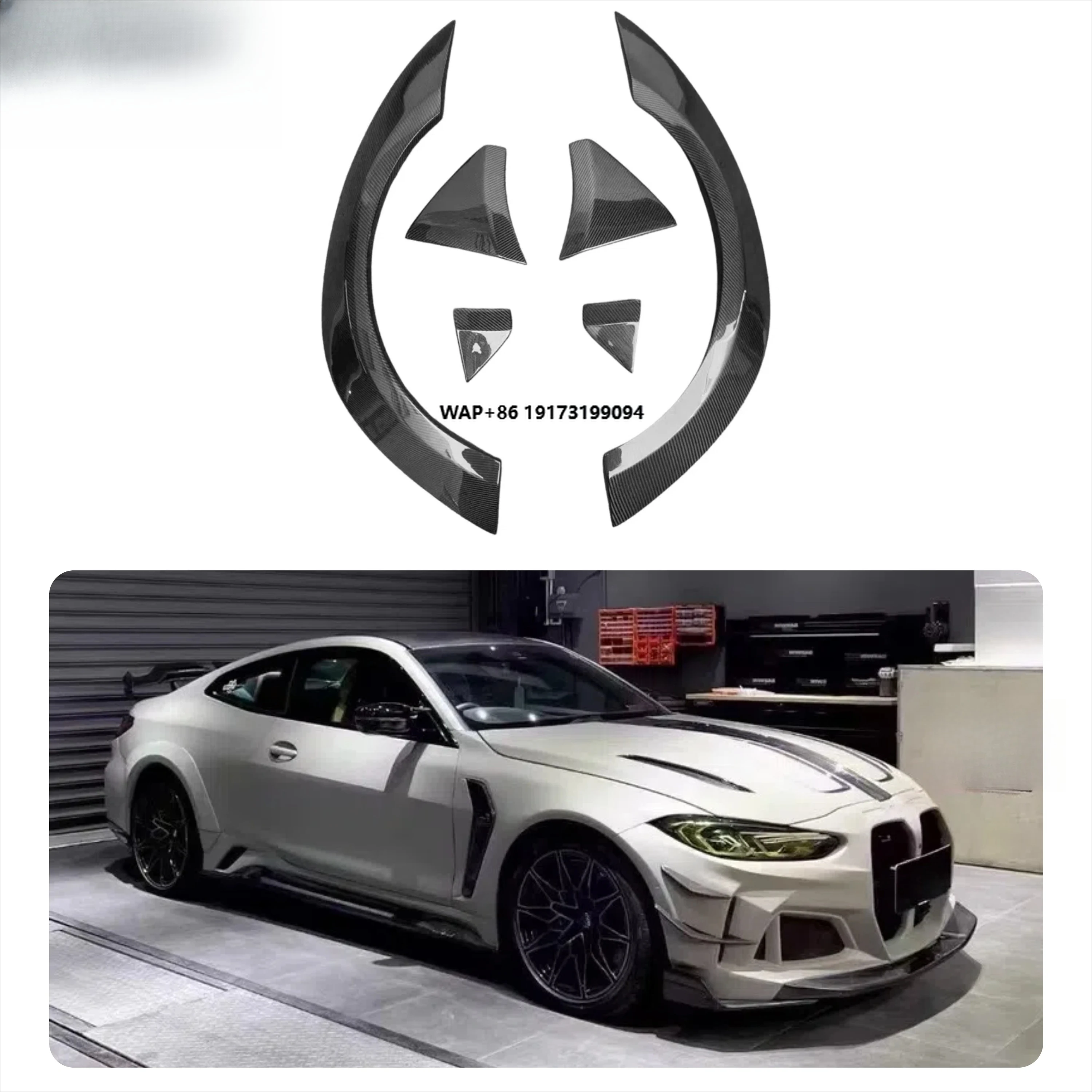 

Hot Sell Real 3K Carbon Fiber for M3 M4 G80 G82 Wheel Eyebrow Upgrade Body Kits Wheel Arch Brand New Carbon Fiber Auto Parts