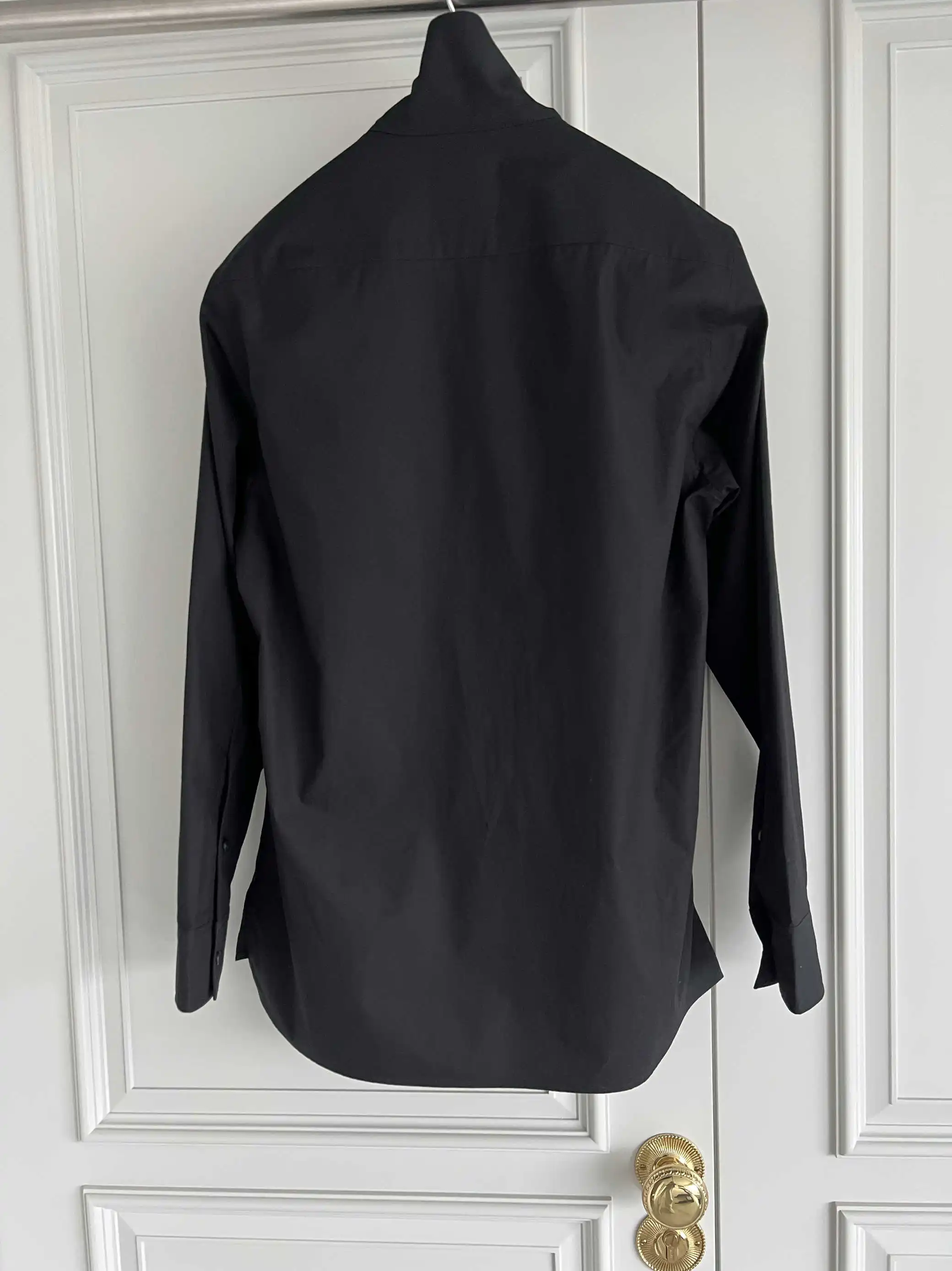 TOP-YAMAMOTO original design black pure cotton high-neck shirt