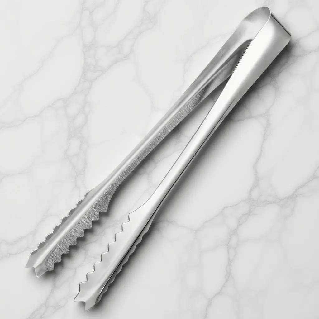 Heavy Duty Stainless Steel Ice Tongs U Shaped Design Textured Grip for Bar Restaurant Hotel Buffet Picnic Multifunctional