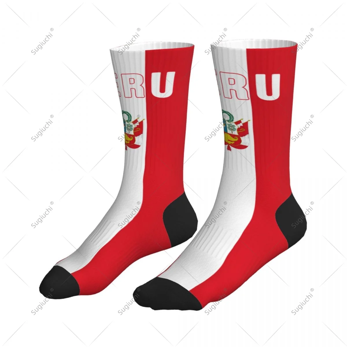 ثلاثية الأبعاد مطبوعة بيرو العلم البوليستر منتصف العجل الجوارب للرجال النساء Kawaii الجوارب الشارع سكيت الجوارب