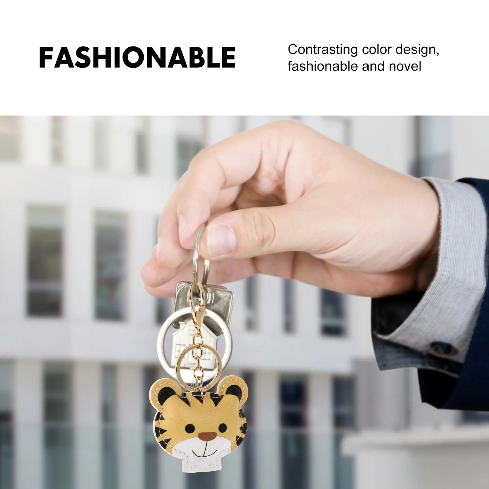 

3Pcs Cartoon Tiger Key Chain Pendant Unique Design Bright Colors Durable Backpack Decoration Key Chain Cartoon Tiger Pendant