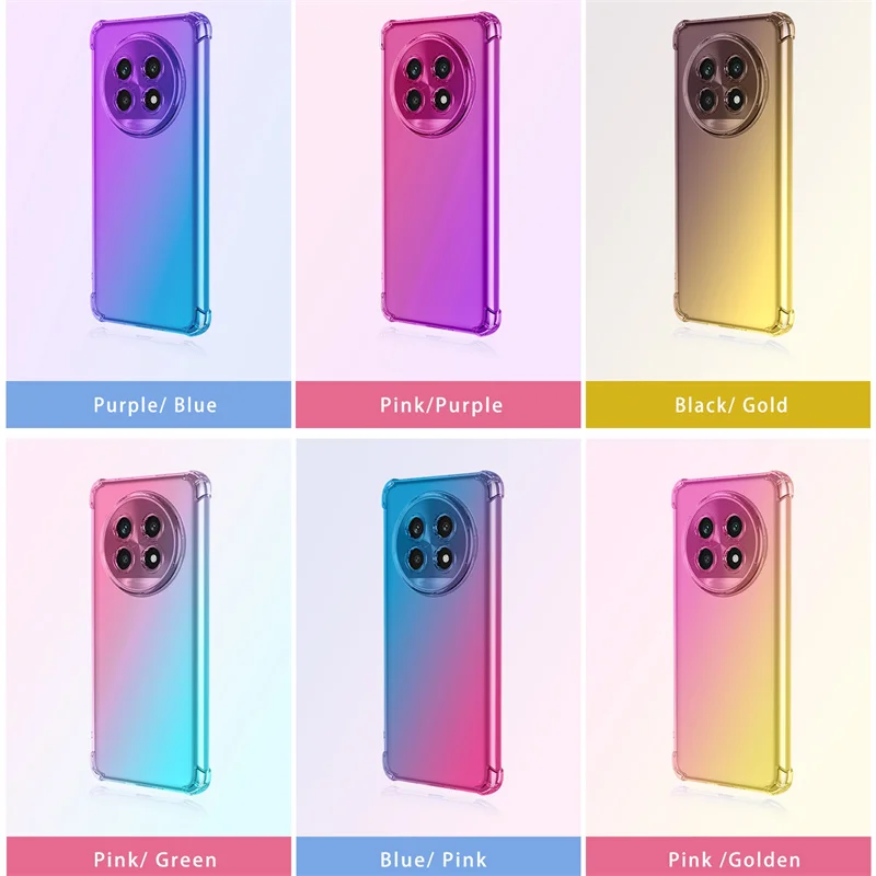 Four-corners Shockproof Gradient TPU Case for Realme 13 Pro+ 5G 12 Pro Plus Protective Cover Fundas Coque Capa