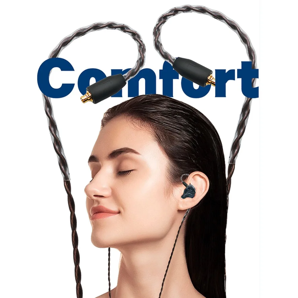 3.5mm Plug Headphone Replacement Cable Lossless Sound 3.9ft 4 Strands Woven Cable for IE80 IE8i IE80i IE8 IE80S Headset