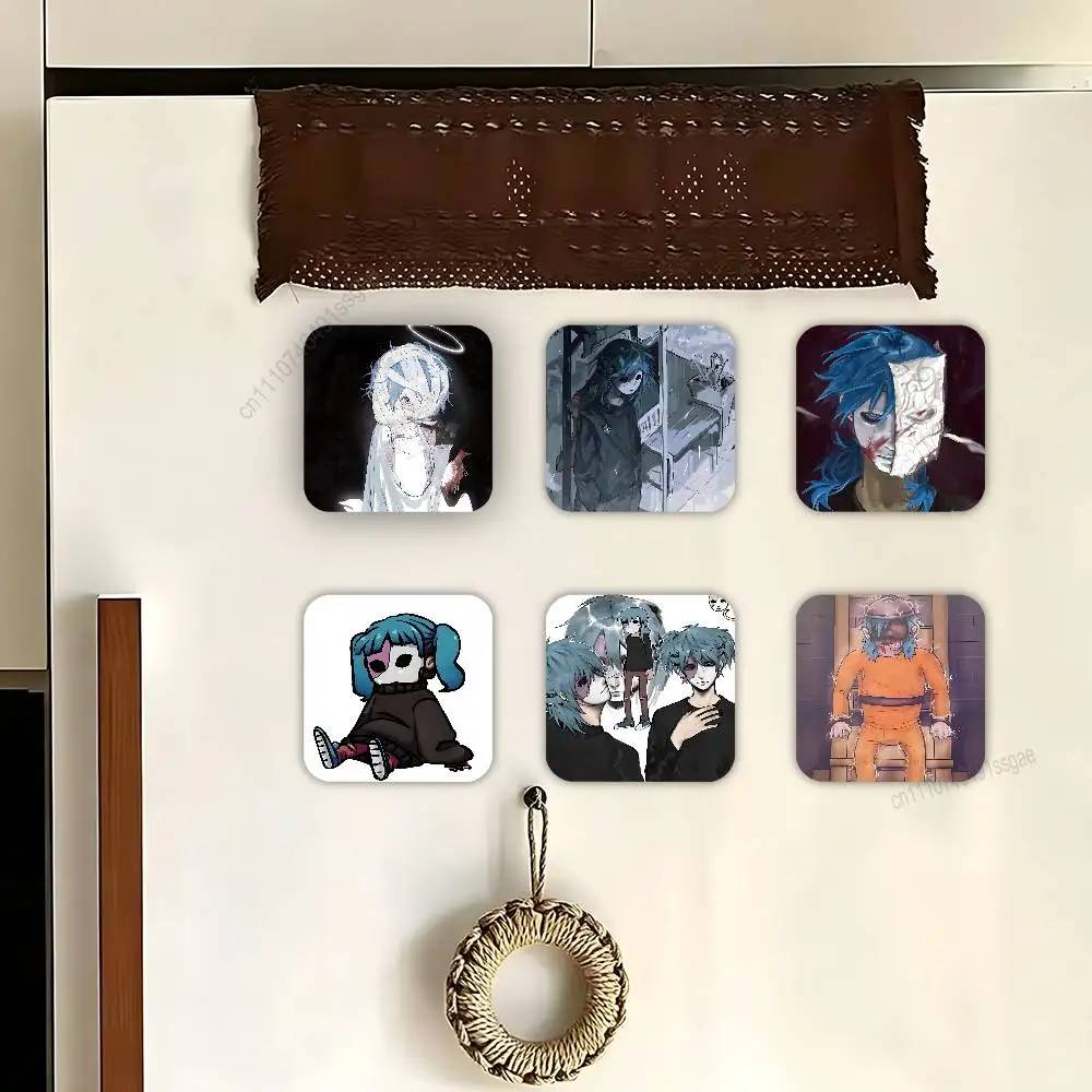 

2026 Game S-Sally Face Creative Round Square Fridge Magnet Magnetic Stickers Refrigerator Decoration DIY Ornament Gift