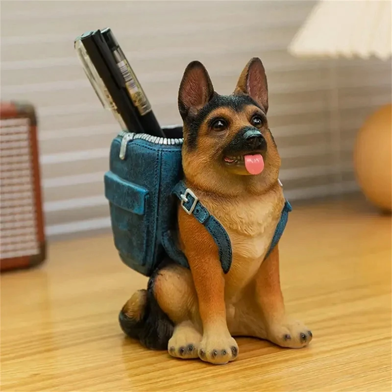 Cute Dog Pen Holder Makeup Brush Holder Storage Box Office Supplies Pen Holder Storage Box Office Organization 1Pcs-A12I