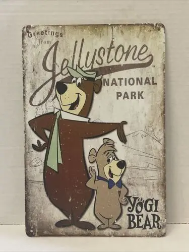 Yogi Bear Tin Sign Jelly stone National Park Boo Cartoon Classic Metal Poster-Aluminum-tin sign