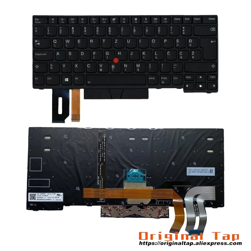 SI Slovenian Backlit Keyboard for Lenovo Thinkpad E480 E485 E490 T480S T490 T495 P43S L480 L490 L380 L390 Yoga 01YP304 01YP464 0