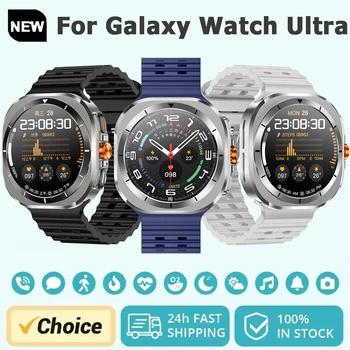 For Galaxy Watch Ultra New Compass Smart Watch Men Always Display Heart Rate Gesture Control Bluetoot Talk Women SmartWatch 2024