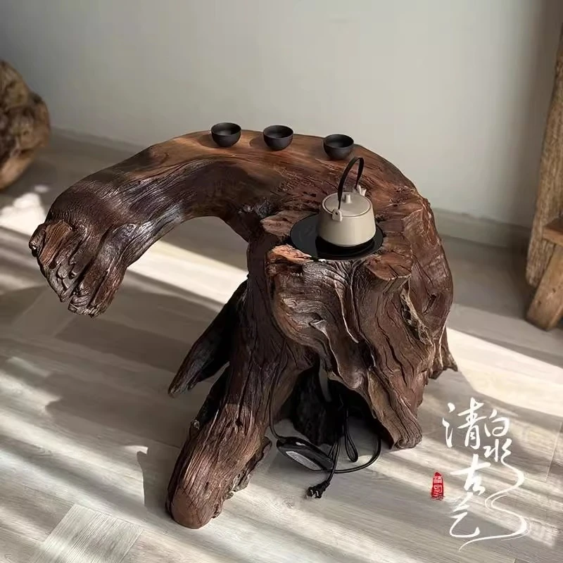 

Тихий ветер из массива дерева специальной формы, резьба по корню, журнальный столик, пень, бревенчатый чайный столик, край кипящей воды, несколько мертвых деревянных столов