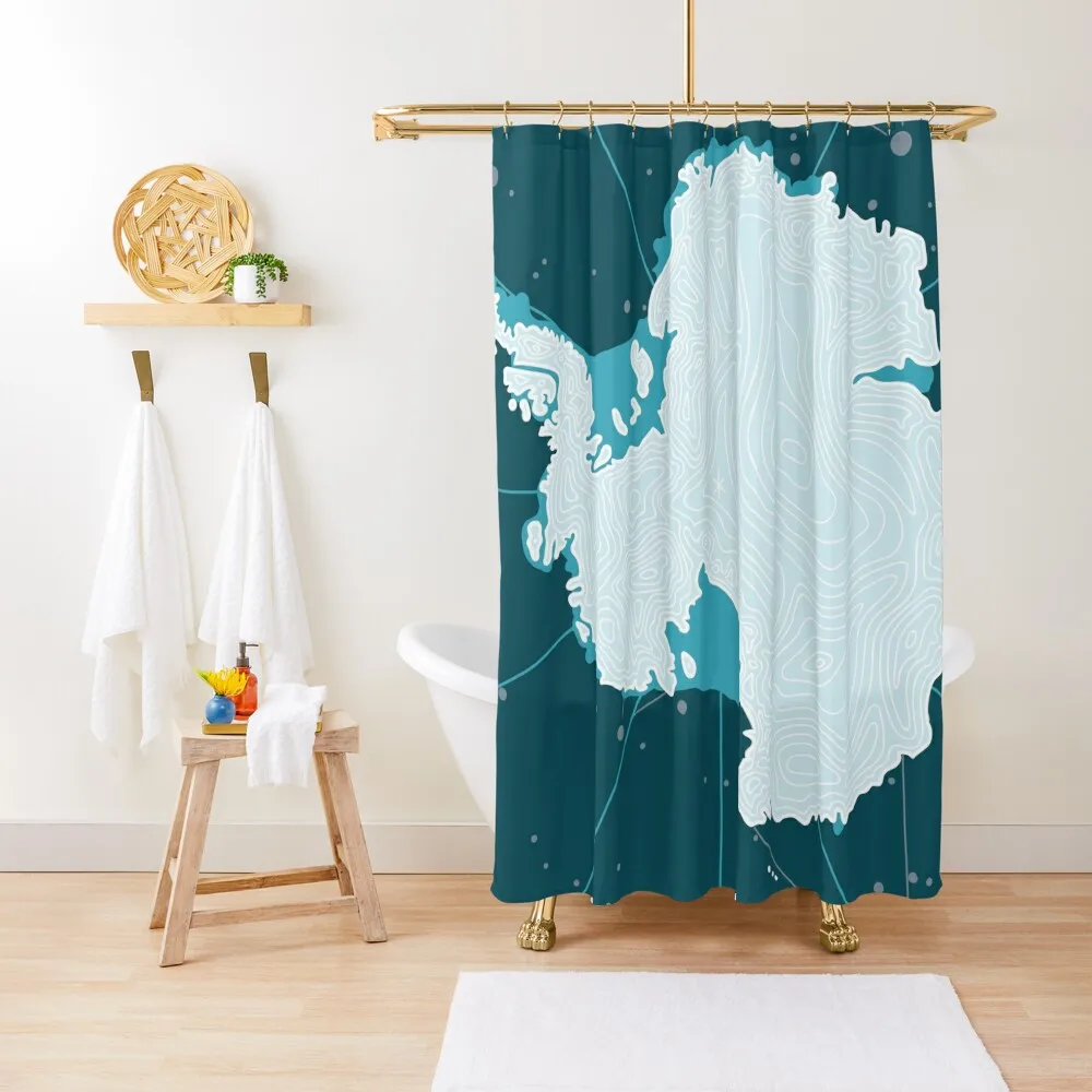 

Antarctica Mapping Shower Curtain Cute Shower For Bathroom Shower Modern Bathroom Accessories Curtain