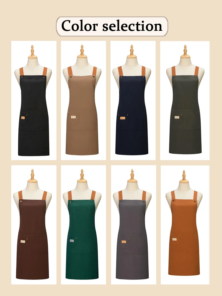Waterdicht Vlekbestendig Canvas Schort Afneembare mouwen - Multi-Industrie Gebruik voor restaurants Bubble Tea Shops Bloemisten en cafés