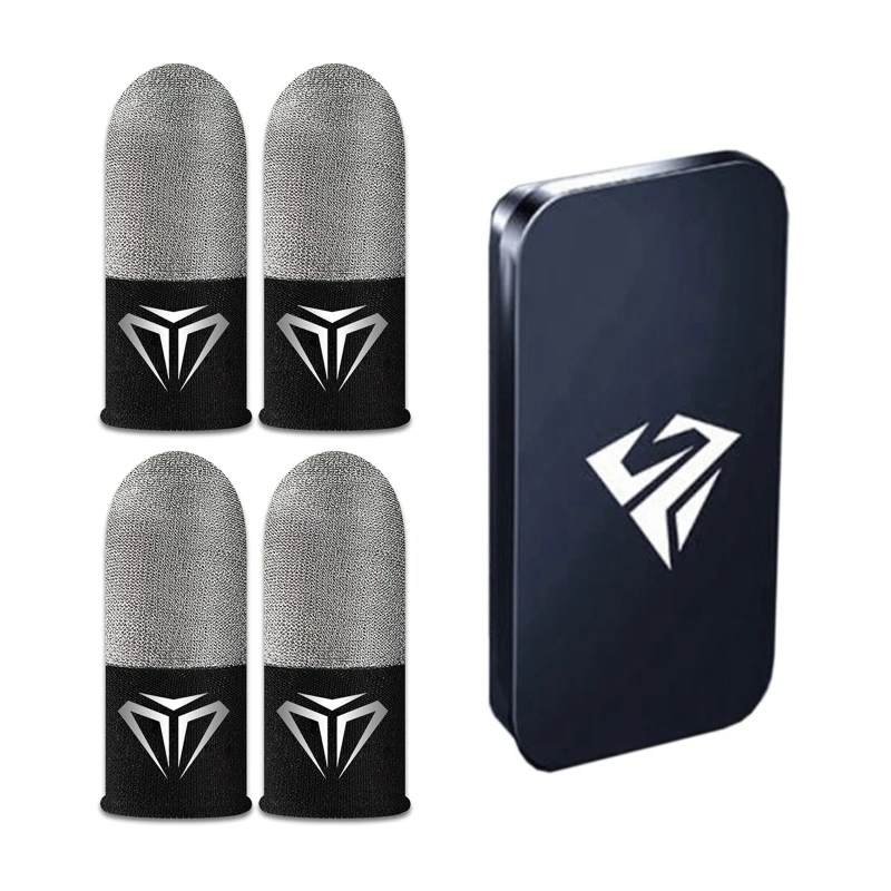 2 Pcs Mobile Game Fingertip Gloves Sweatproof Anti-slip Touch Screen Finger Sleeve Breathable Gaming Fingertip Cover for Gamer