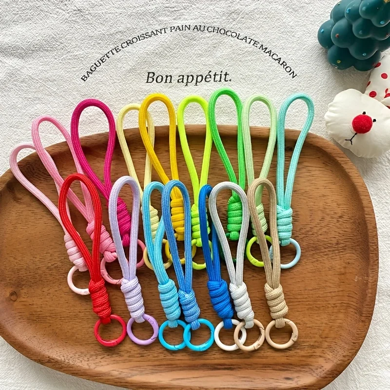 20/10 Stück handgefertigte mehrfarbige geflochtene Handy-Lanyards – langlebige gewebte Schlüsselanhänger für DIY-Handyzubehör, Handyhüllen-Dekoration – Detail 2