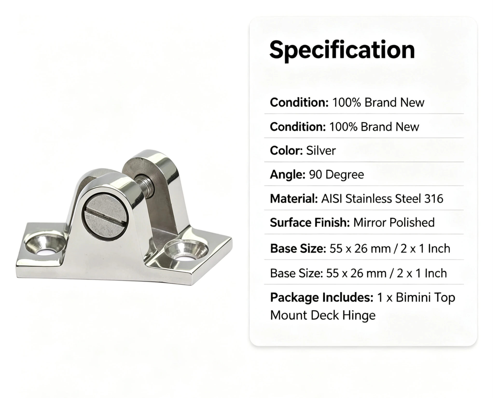 1個入り、頑丈な316ステンレス製90度ビミニトップデッキヒ - Deck Screw Stainless のレビューと価格