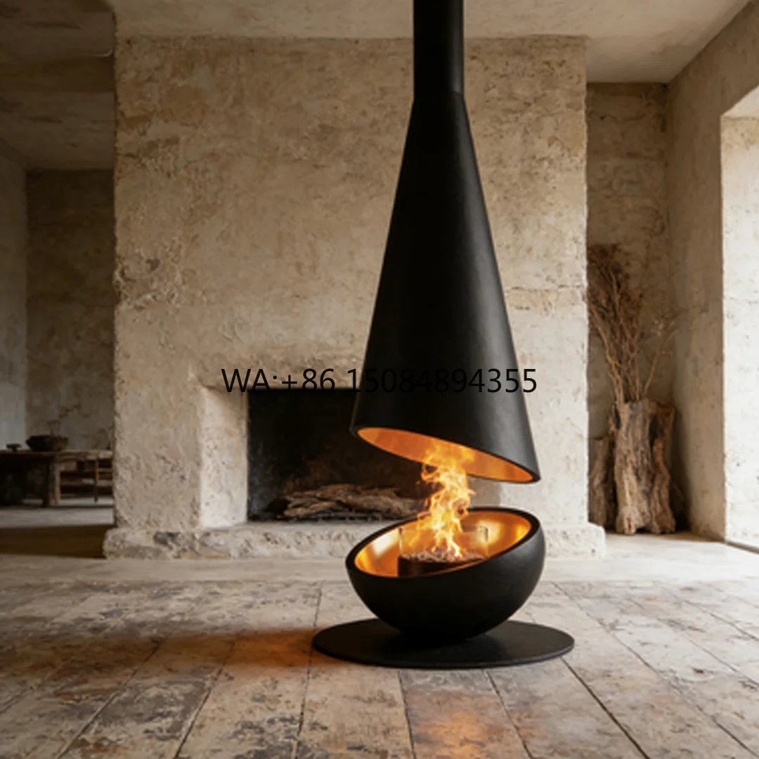 Mist Fire Pit LED Simulated Flame Vapor Fireplace Ethanol Freestanding Steel Fireplace for Indoor Hotel Use