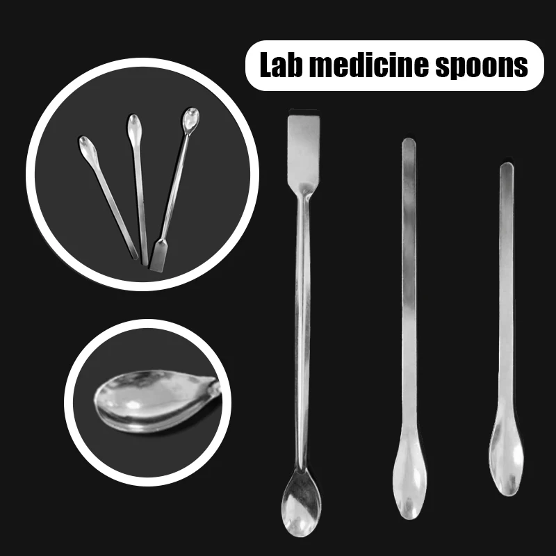 16/18/20cm zestaw łyżek do leków ze stali nierdzewnej do chemii/medycznych/eksperymentów stomatologicznych leki w laboratorium odczynniki szpatułka