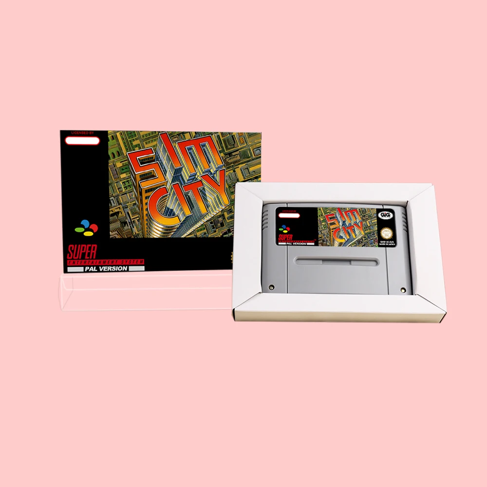 Sim City RPG Game Cartridge with Retial Box For SNES 16bit PAL Video Game Consoles