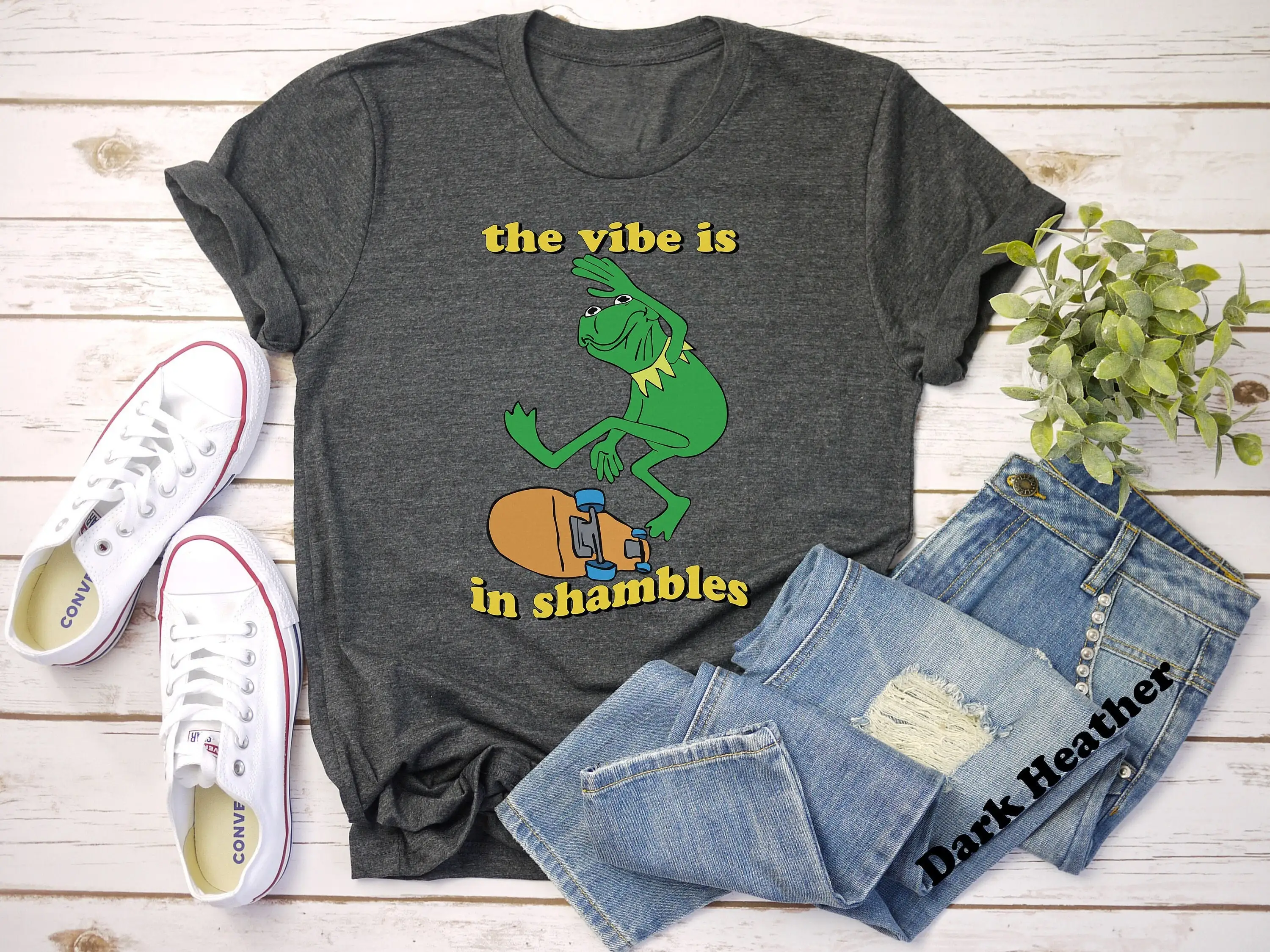 The Vibe Is In Shambles Meme T Shirt Oddly Specific Funny Sarcastic Frog Gag S Parody Novelty