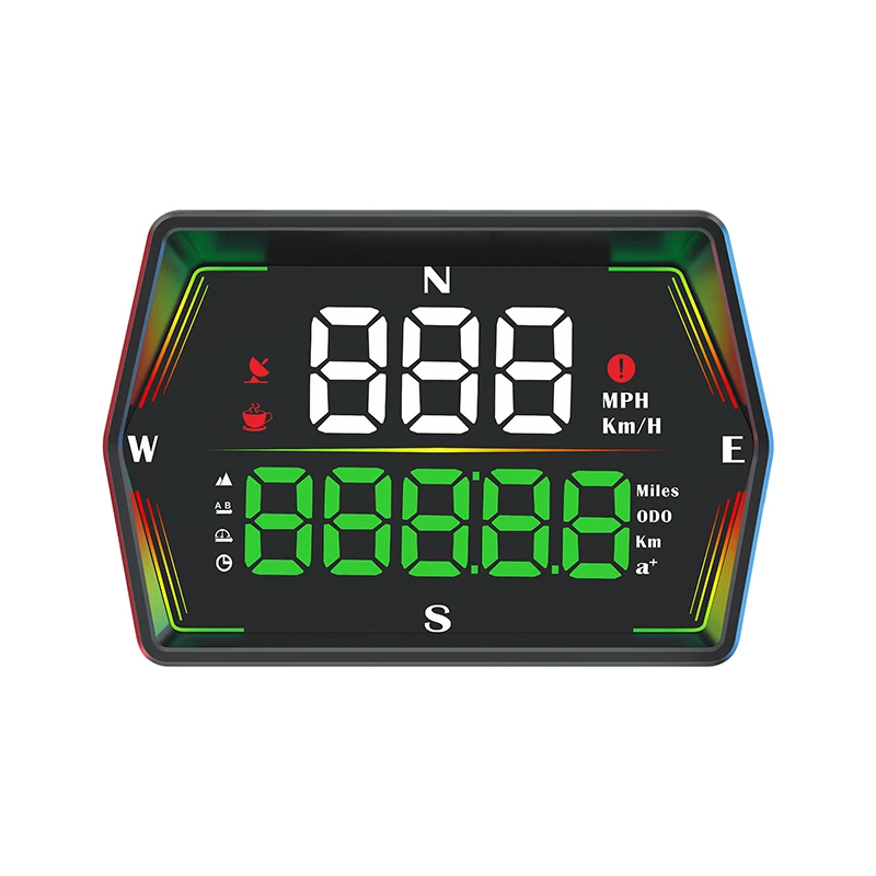 2026 Newest G21 Car GPS HUD Plug-and-Play USB Speed Alarm with ODO Function Head-Up Display Speedometer/Compass/Ambient lighting