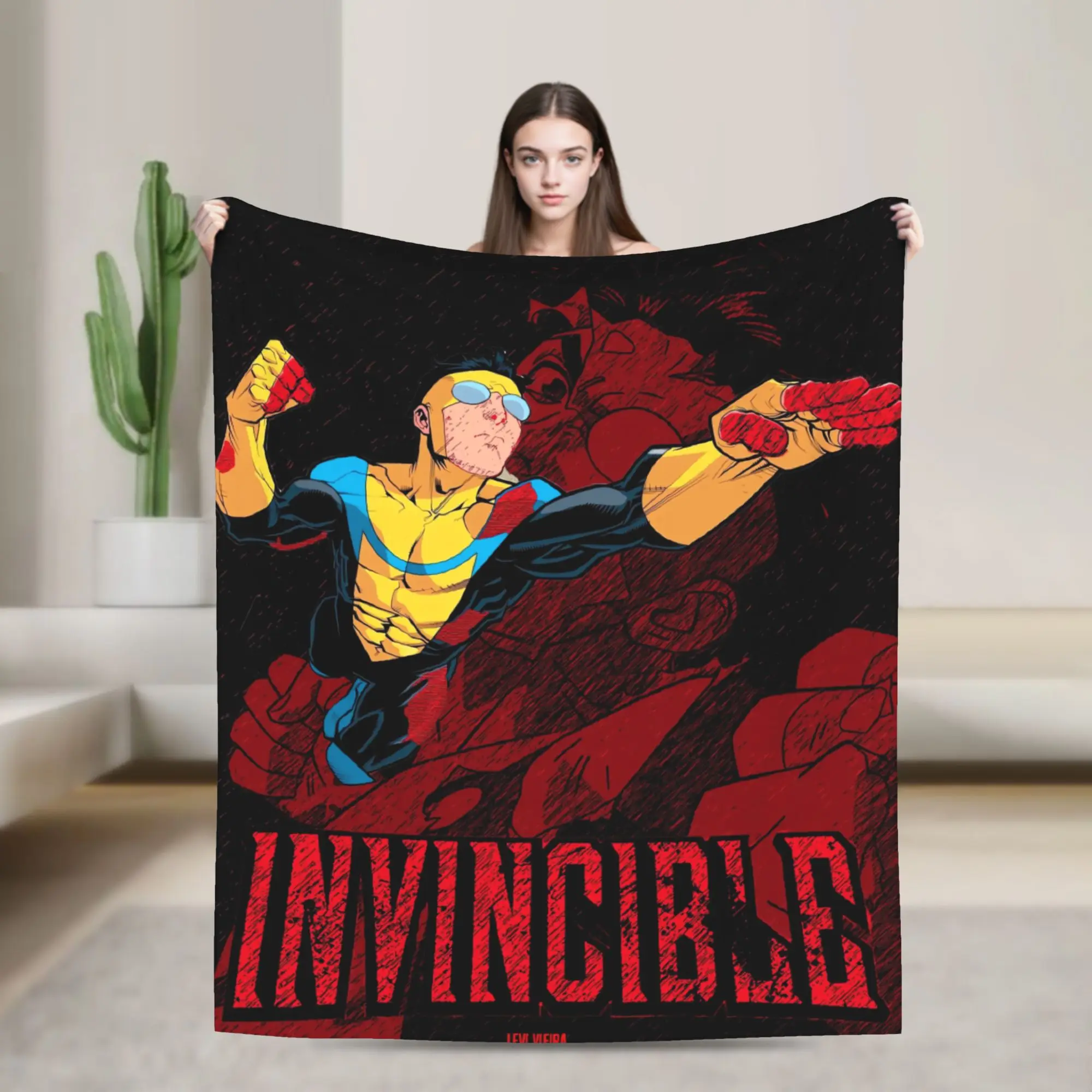 Bloodied Invincible Art Blanket Quality Soft  Throw Blanket Winter Travel Office Couch Chair Sofa Bed Street Trend Bedspread
