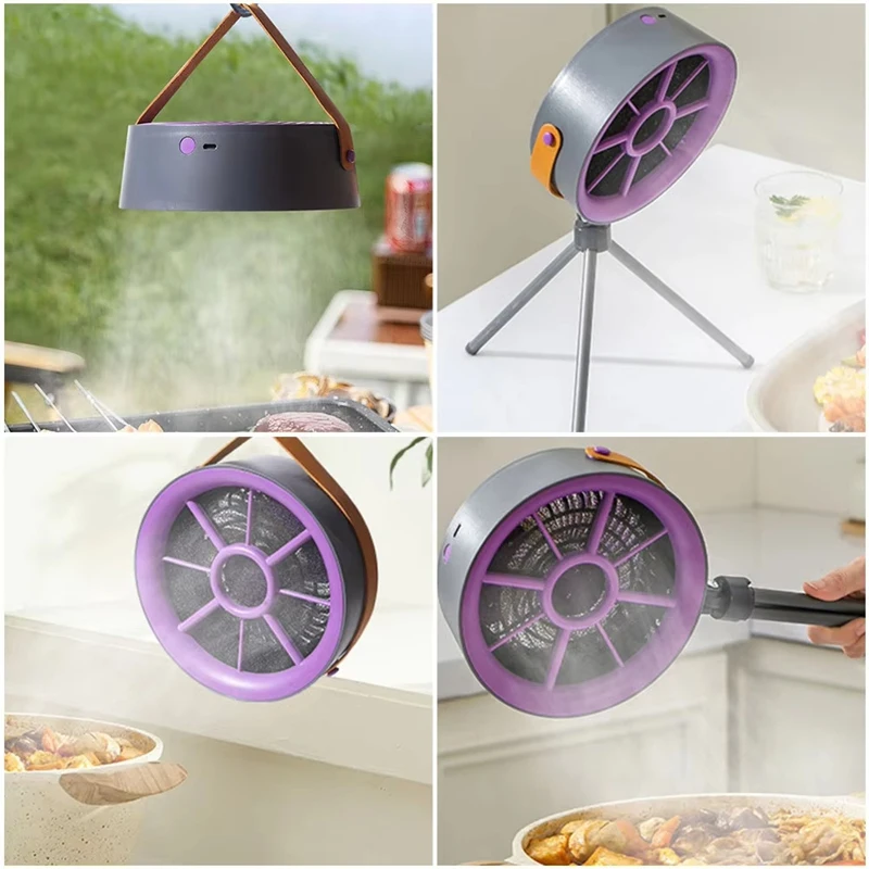 ABDJ-Desktop Range Hood Detachable Kitchen Exhaust Fan With 3 Speed Mini Extractor Hood For Indoor BBQ Hot Pot And RV Kitchen