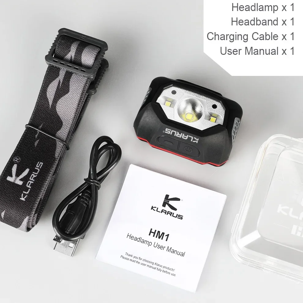 KLARUS HM1 Powerful Headlamp XPG-3 440LM 60 Degrees Angle Adjustment Headlight for Climbing Cycling Camping