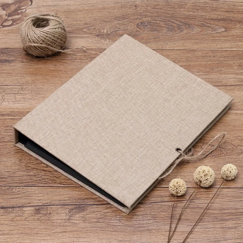 Linen Diy Photo Album Handmade Self-made Loose-leaf Notebook Simple Hemp Rope Album Photocard Binder