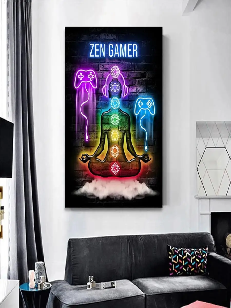 Abstract The Seven Chakras Canvas Wall Art  Kundalini Yoga Zen Posters Prints for Living Room Home Decor