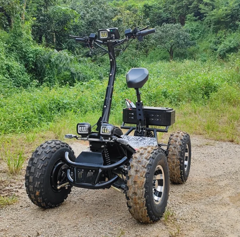 High Power 8000W Electric 4x4 Off Road Electric Scooter Folding 4-wheel Carts for Adults All Terrain Use 80KM Range CE Certified