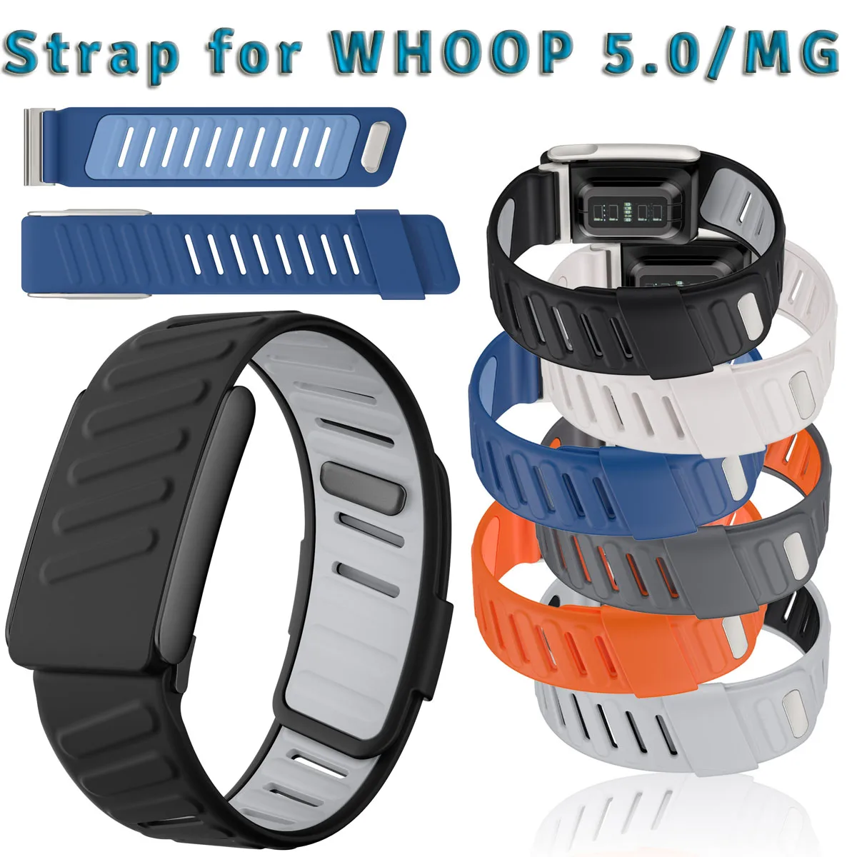Sport Silicone Watch Strap for Whoop 5.0 MG Wristband Watch Band Bracelet for Whoop 5.0 Breathable Replacement Rubber Band Belt