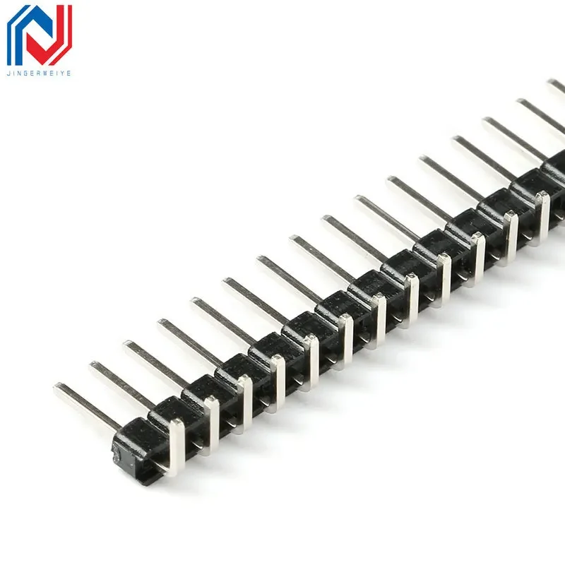 10Pcs/lot 2.54mm 1*40p 90 Degree Right Angle Single Row Male R/A Pin Header Positive/Reverse PCB Board Connector Pinheader