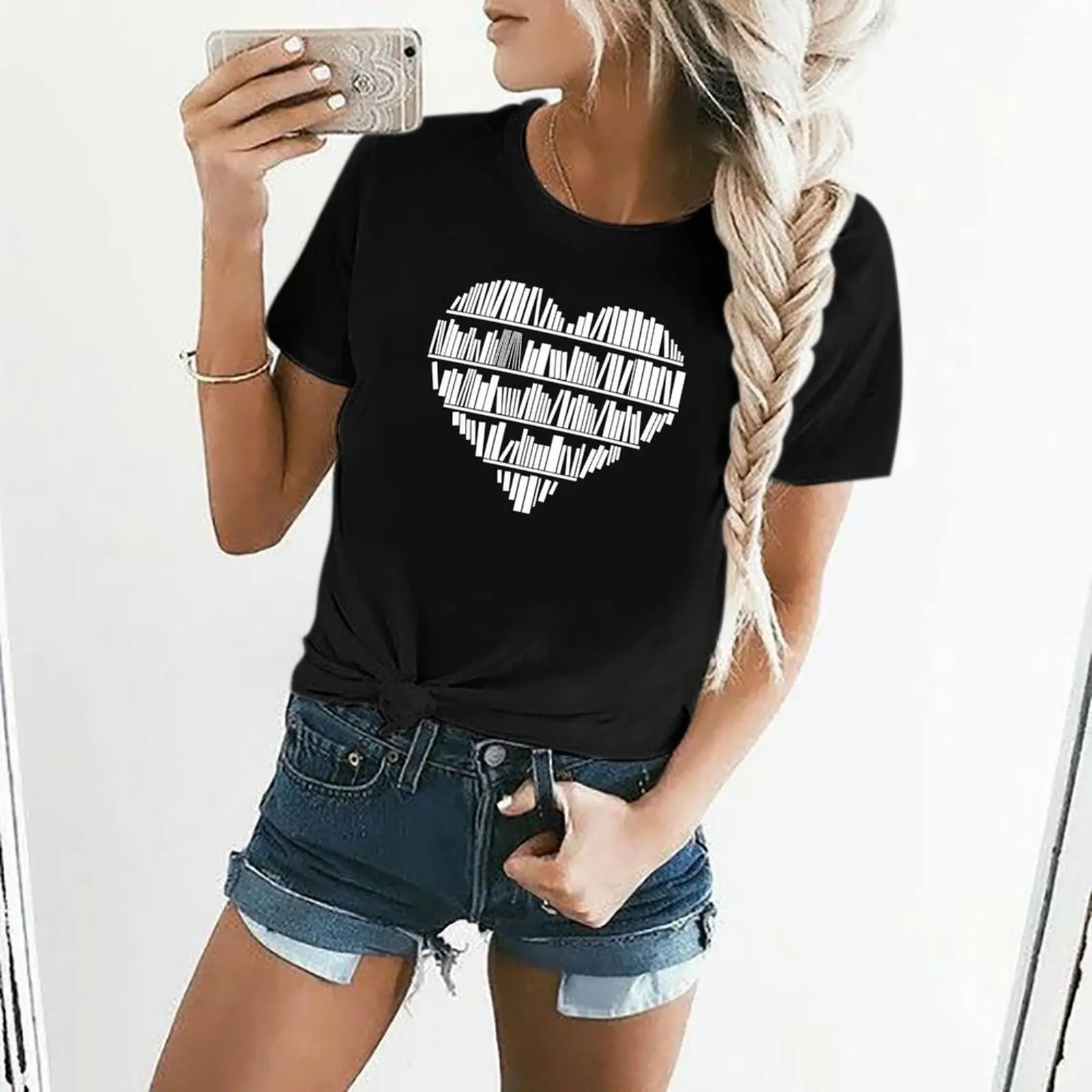 Camiseta para amantes de los libros, camisetas gráficas para fanáticos de los deportes, tops para mujer