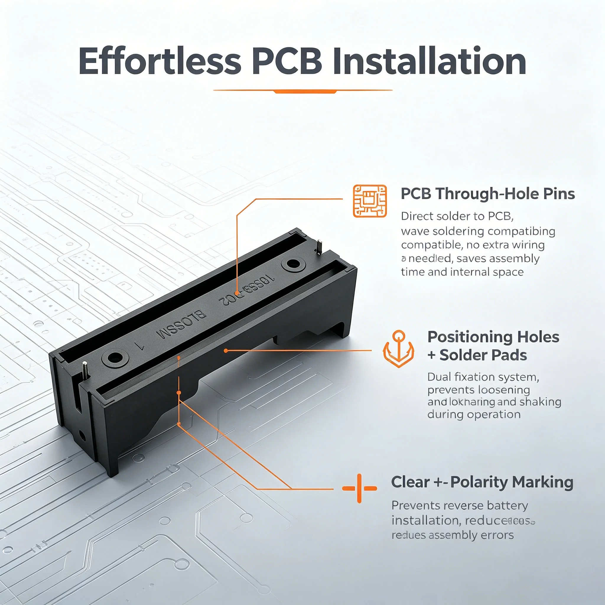 Batteriebox aus Kunststoff, DIY-Batteriehalter, Aufbewahrungsbox für 1 einzelne 18650 3,7V Batterie (ohne Batterie) – Detail 3