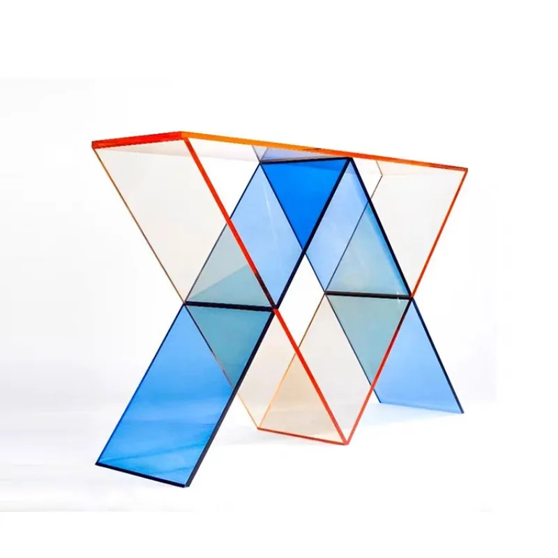 Color porch table acrylic magazine storage rack light luxury household living room strip case floor ultra-thin shelf