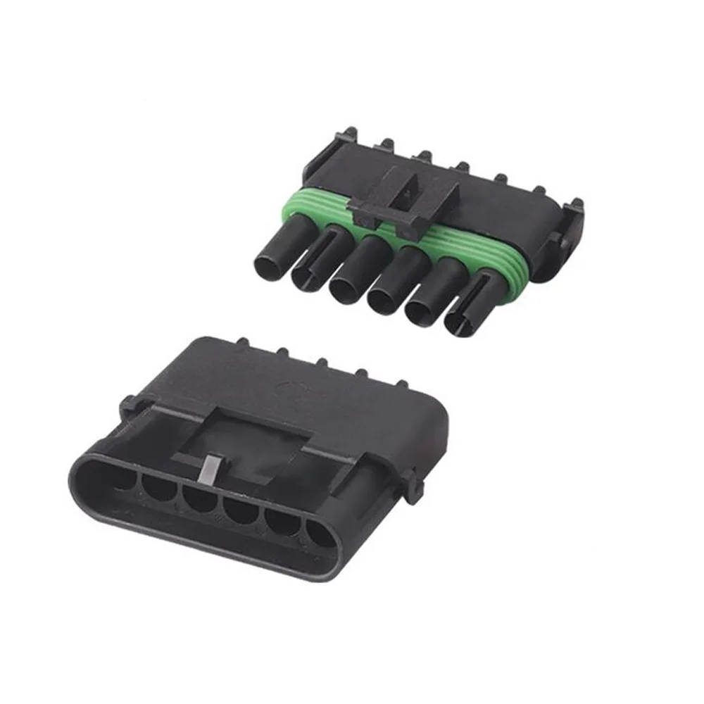 

100SET 12010975 12015799 Automotive connector terminal 6 pin female male Plug socket terminal rubber seal