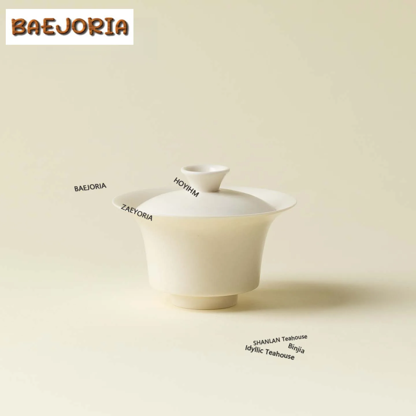100ml Plain White Horseshoe Gaiwan Retro Not Hot Tea Tureen Household Tea Bowl With Lid Kit Tea Brewing Cover Bowl Cha Gifts