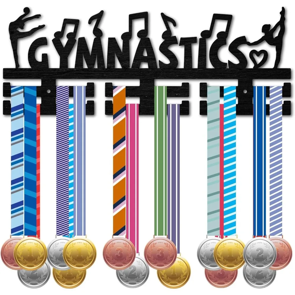 

Gymnastics Medal Rack Women's Rhythmic Gymnastics Sports Medal Hanger Wall Mount Race Awards Storage Holder for 30+ Medals