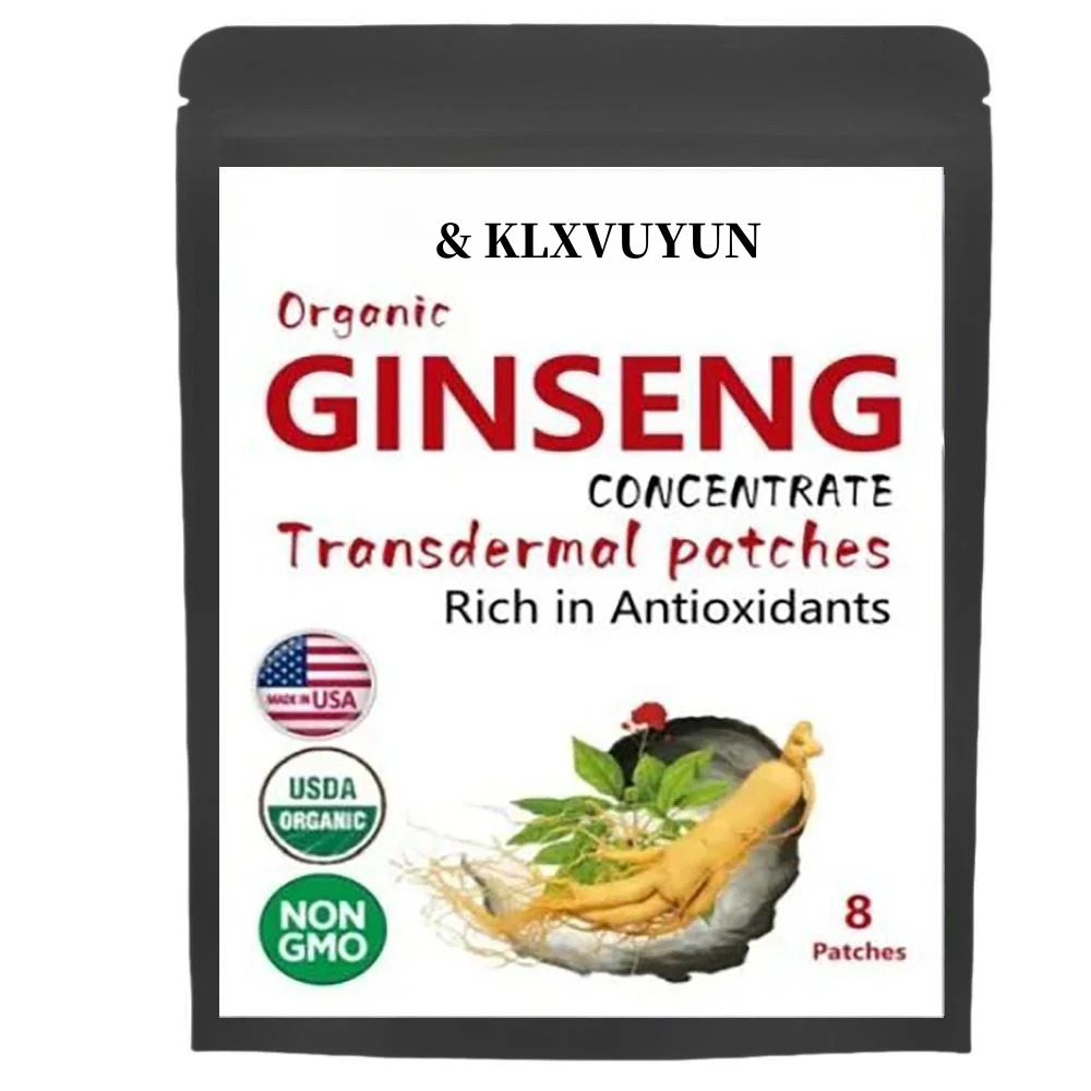 Men's And Women's Korean Red Panax Ginseng With Ginkgo Biloba, 8 Transdermal Patches. High Ginsenosides