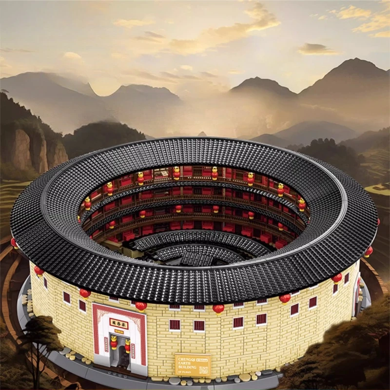 SEMBO Fujian Tulou Building Blocks Assemblaggio creativo Hakka Tulou Chengqilou Modello architettonico Ornamenti decorativi Giocattoli Regali