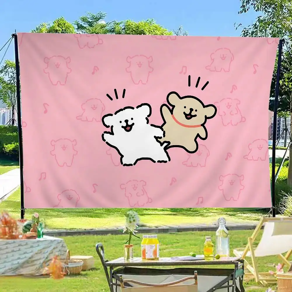 Maltese & Retriver Small Size Cheerleading Banner Hand Pulled Flag Outdoor Atmosphere Flags