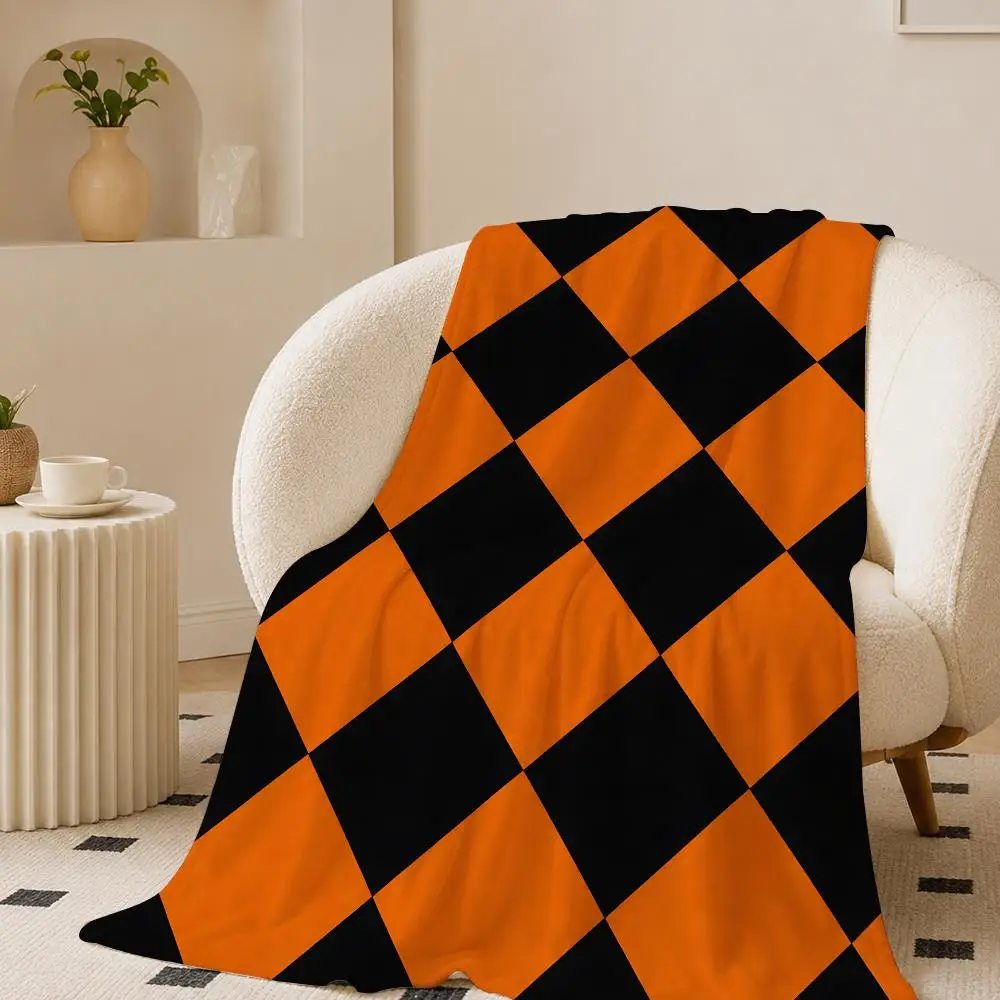 Halloween Diamond Set Throw 240g flannel blanket, suitable for sofas, beds, offices, exquisite gift blankets